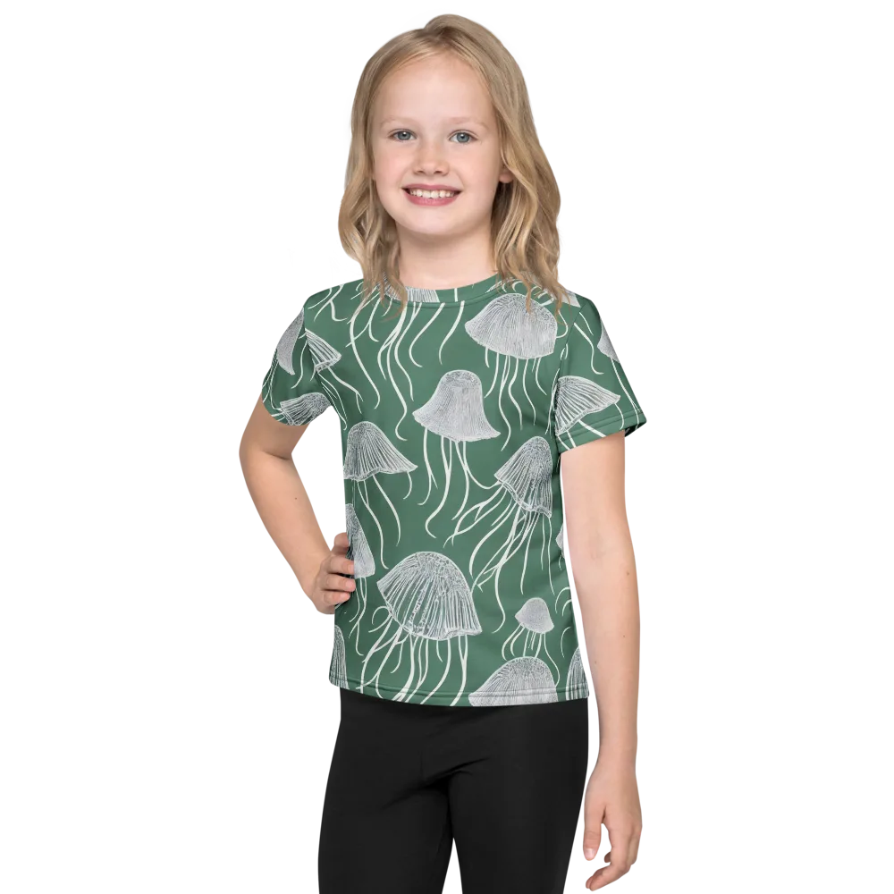 Seafoam Drift on Kids Crew Neck T-Shirt — Front
