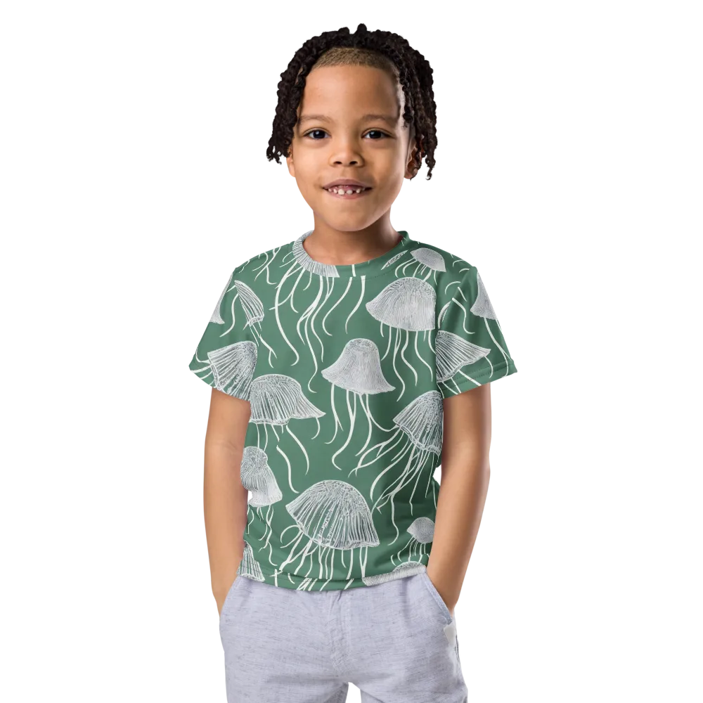 Seafoam Drift on Kids Crew Neck T-Shirt — Front