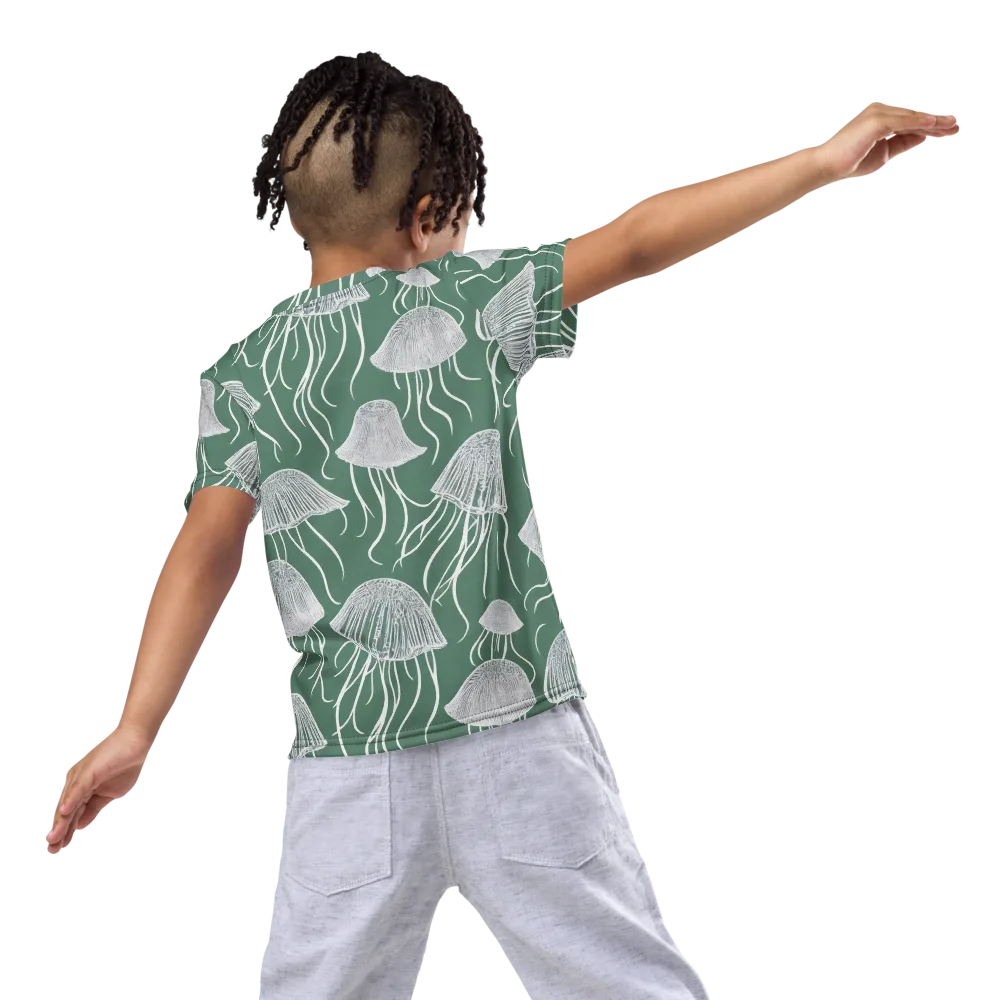 Seafoam Drift on Kids Crew Neck T-Shirt — Back