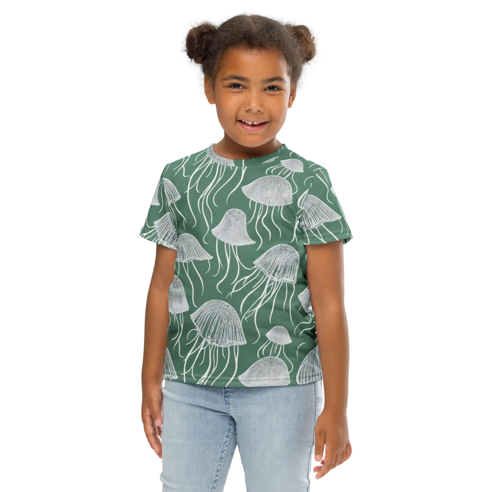 Seafoam Drift on Kids Crew Neck T-Shirt — Front