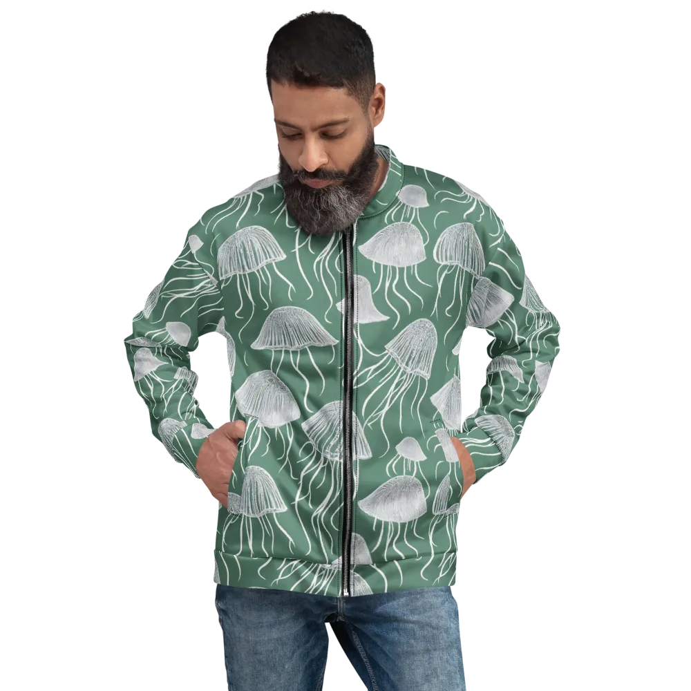 Seafoam Drift on Bomber Jacket — Front