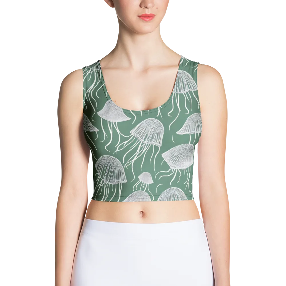 Seafoam Drift on Crop Top — Front