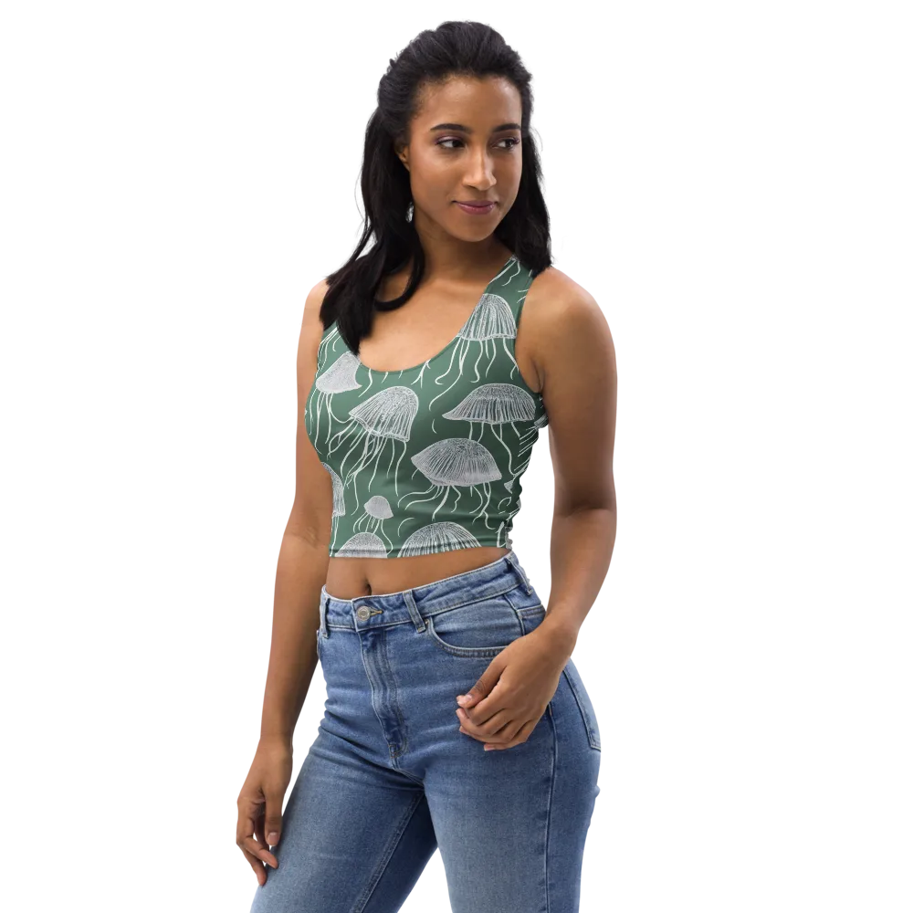 Seafoam Drift on Crop Top — Left Front