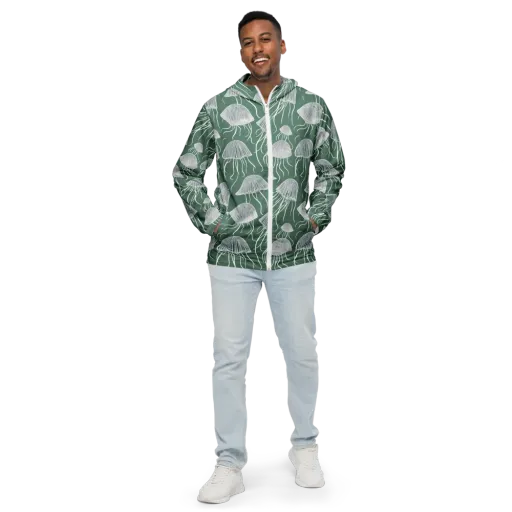 Seafoam Drift on a Men's Windbreaker