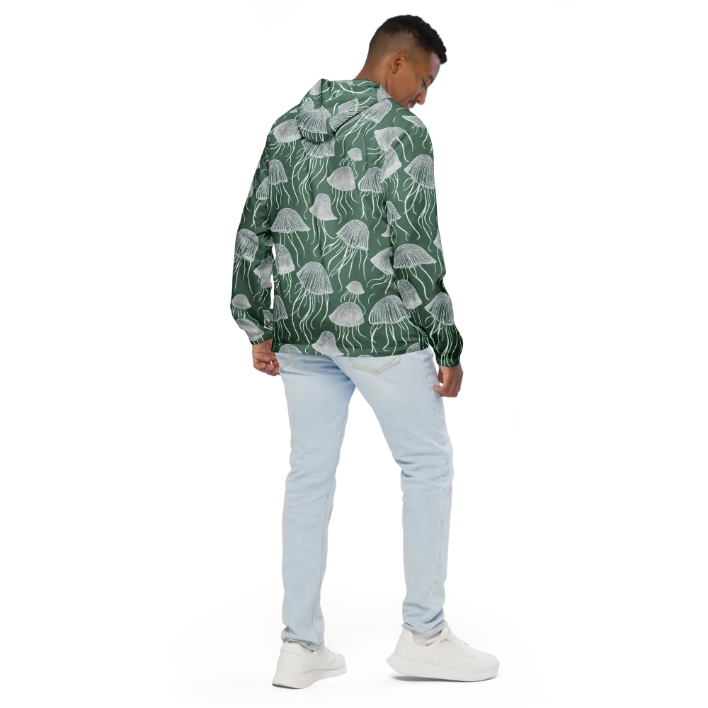 Seafoam Drift on Men's Windbreaker — Back