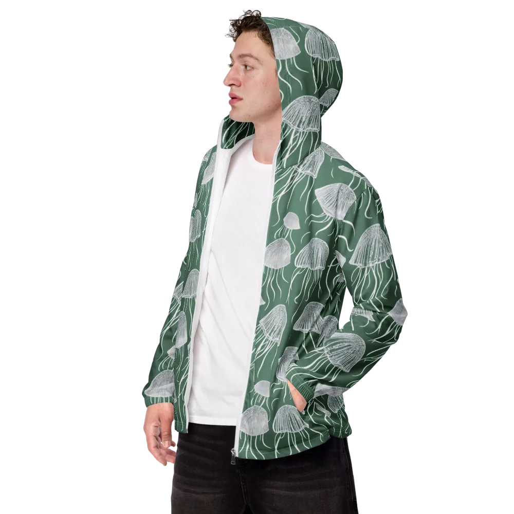 Seafoam Drift on Men's Windbreaker — Left Front