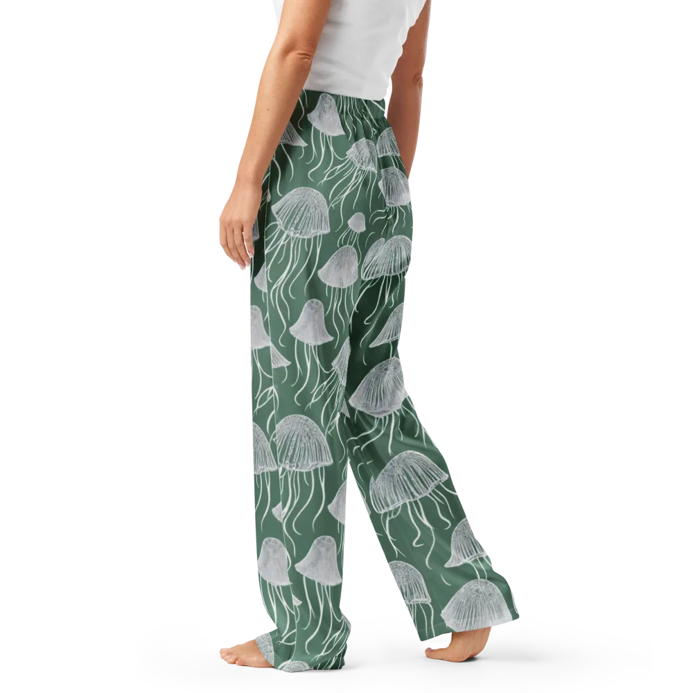 Seafoam Drift on Women's Pajama Pants — Left