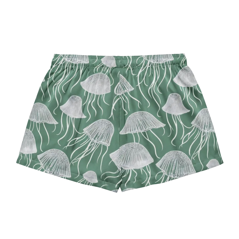 Seafoam Drift on Women's Pajama Shorts — Back