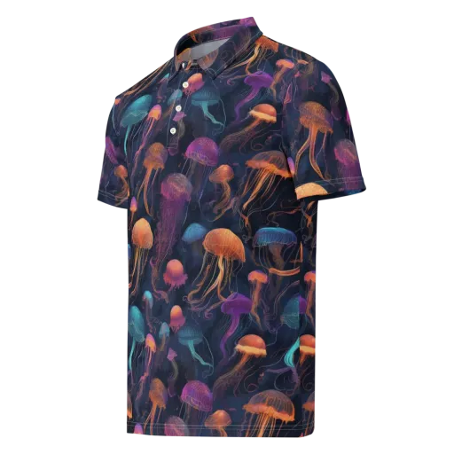 Neon Jelly Garden on a Men's Slim Fit Polo Shirt