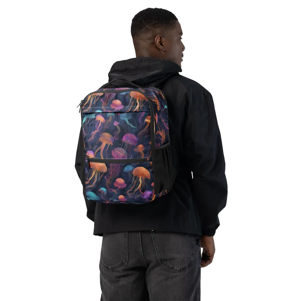 Neon Jelly Garden on Utility Backpack — Back