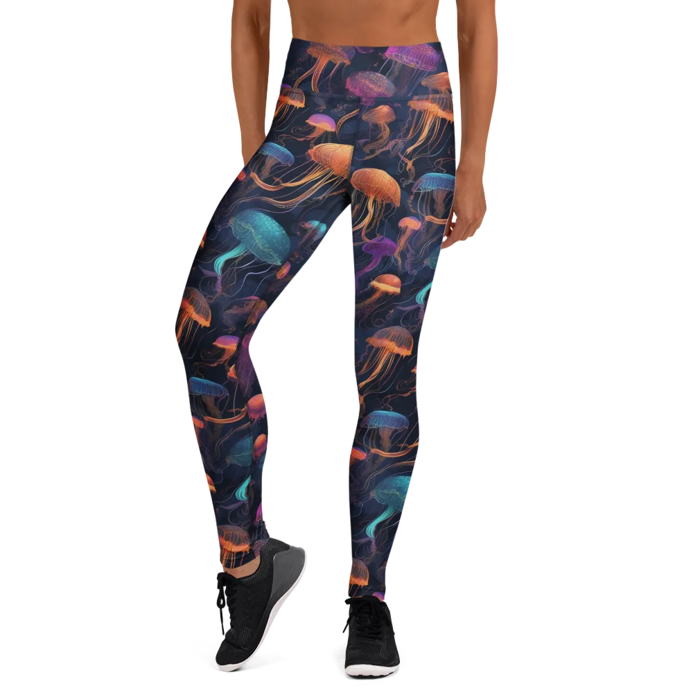 Neon Jelly Garden on Yoga Leggings — Front