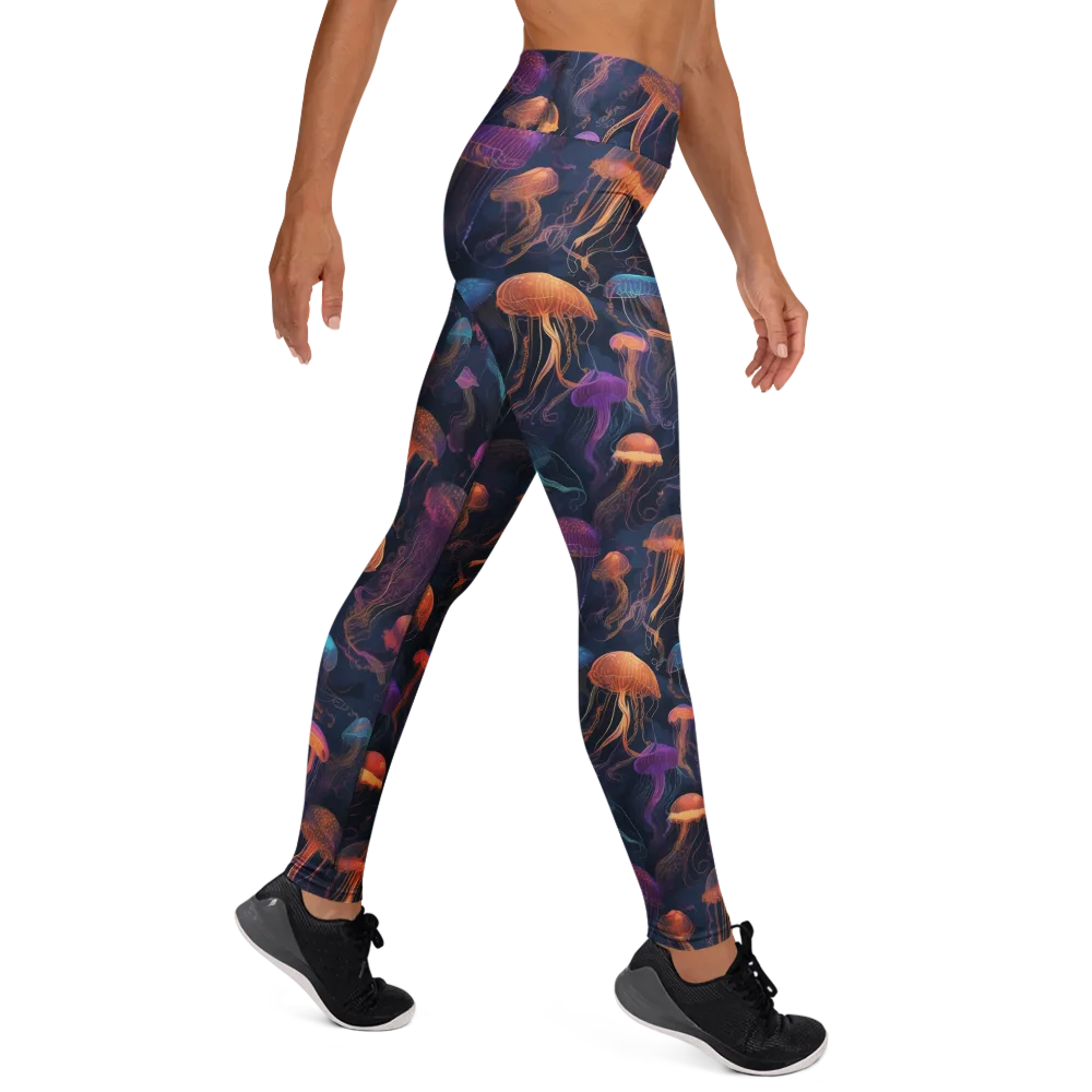 Neon Jelly Garden on Yoga Leggings — Right