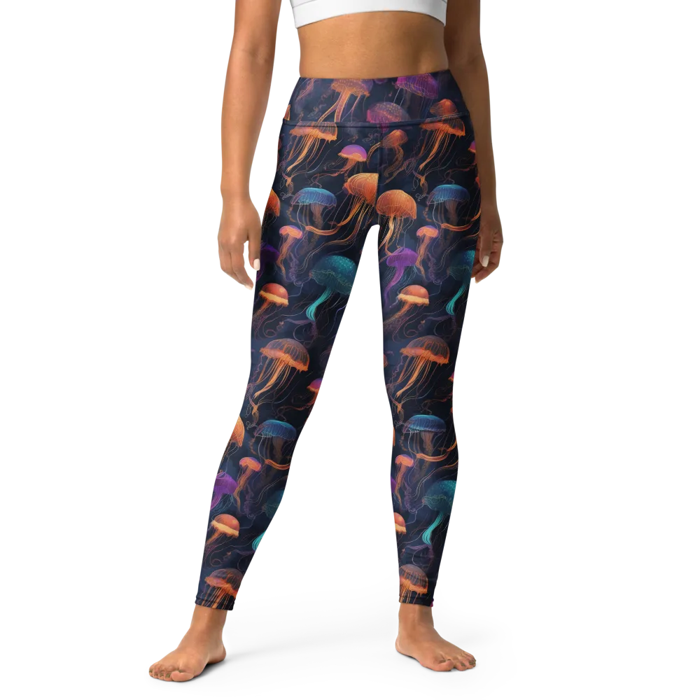 Neon Jelly Garden on Yoga Leggings — Front