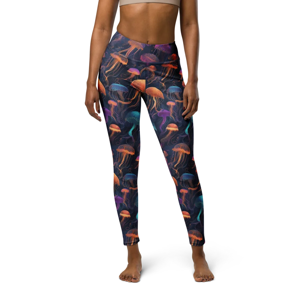 Neon Jelly Garden on Yoga Leggings — Front