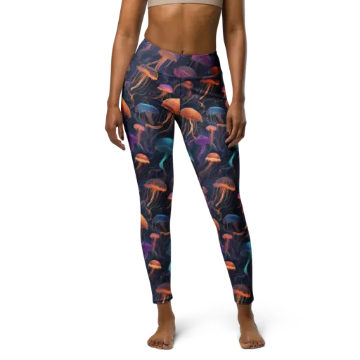 Neon Jelly Garden on a Yoga Leggings