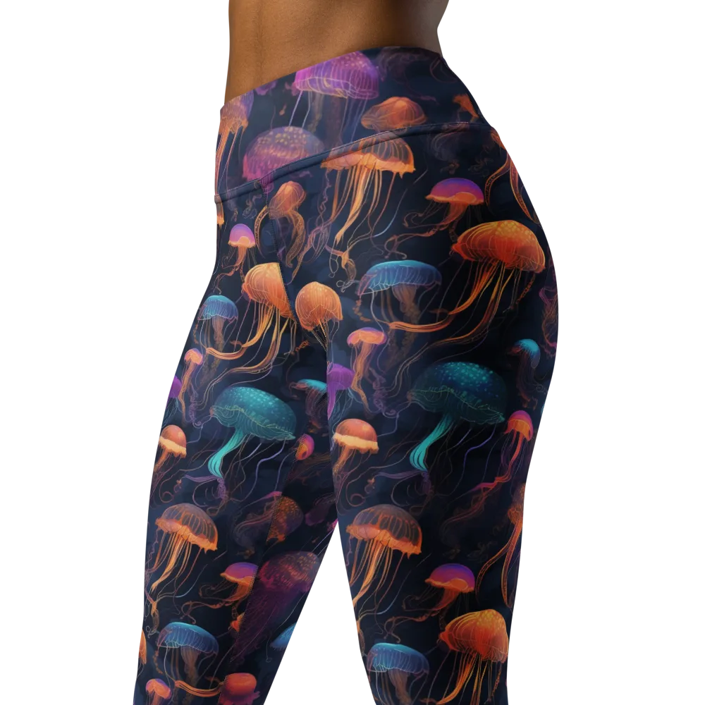 Neon Jelly Garden on Yoga Leggings — Left Front