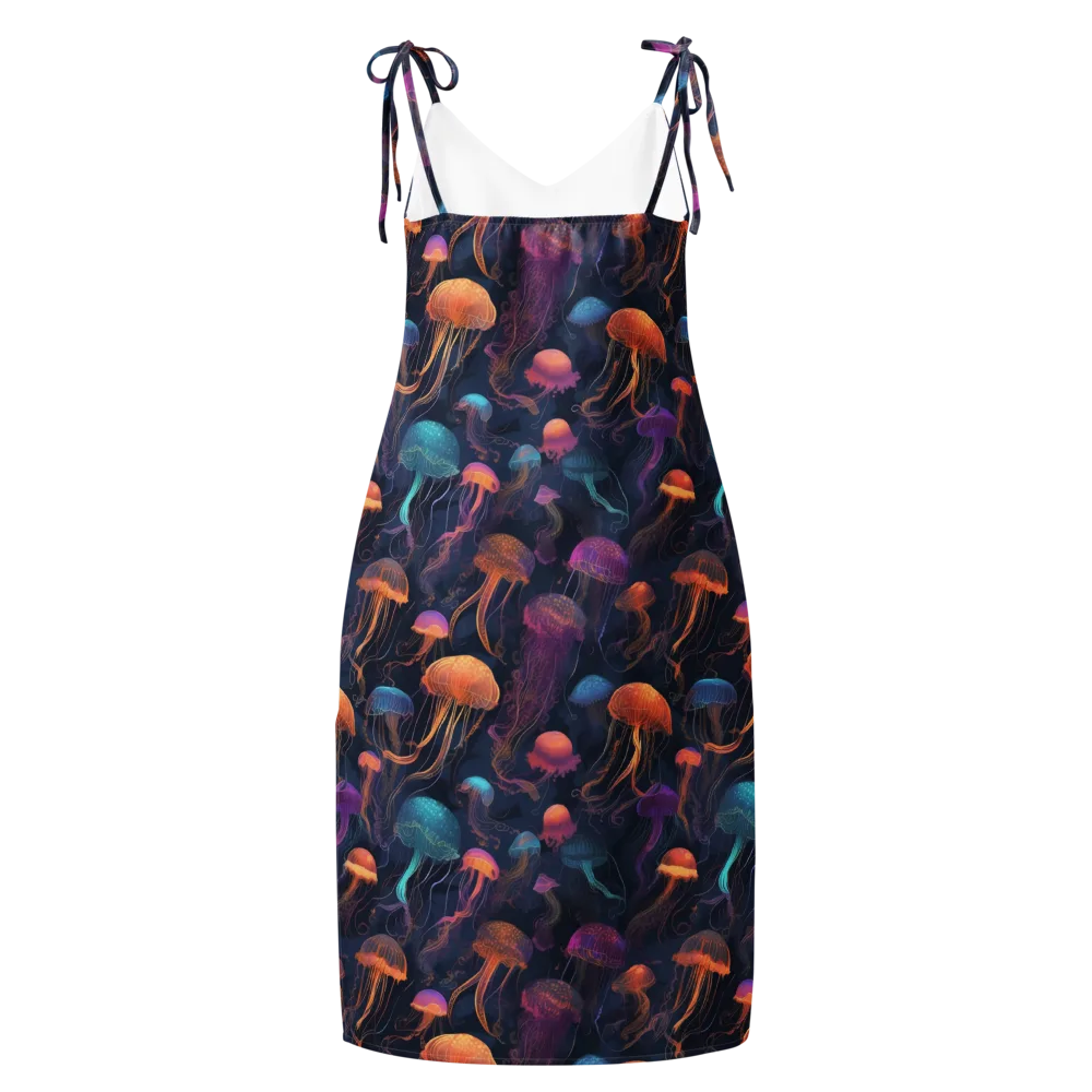 Neon Jelly Garden on Slip Dress — Back