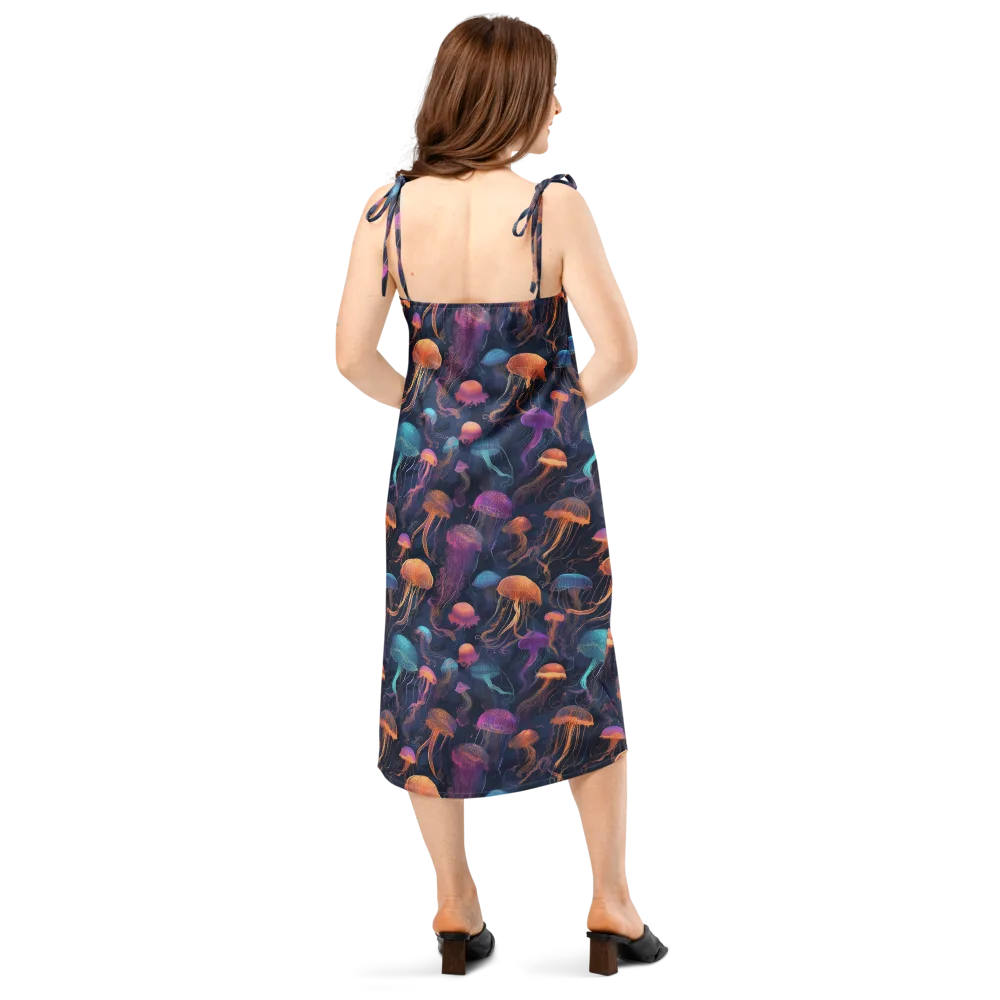 Neon Jelly Garden on Slip Dress — Back