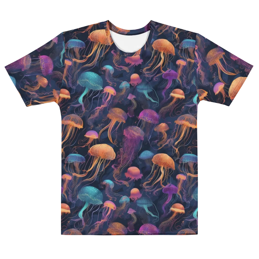 Neon Jelly Garden on Men's Cotton Crew Neck T-Shirt — Front