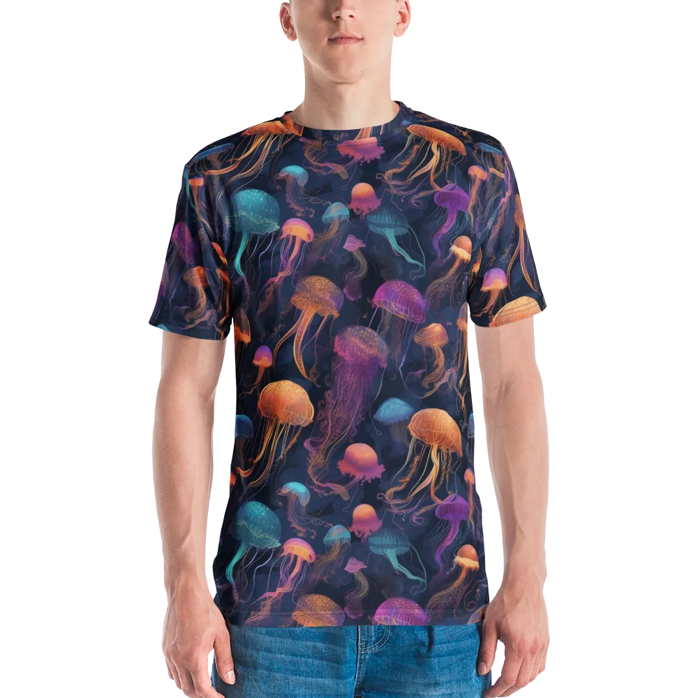 Neon Jelly Garden on Men's Crew Neck T-Shirt — Front
