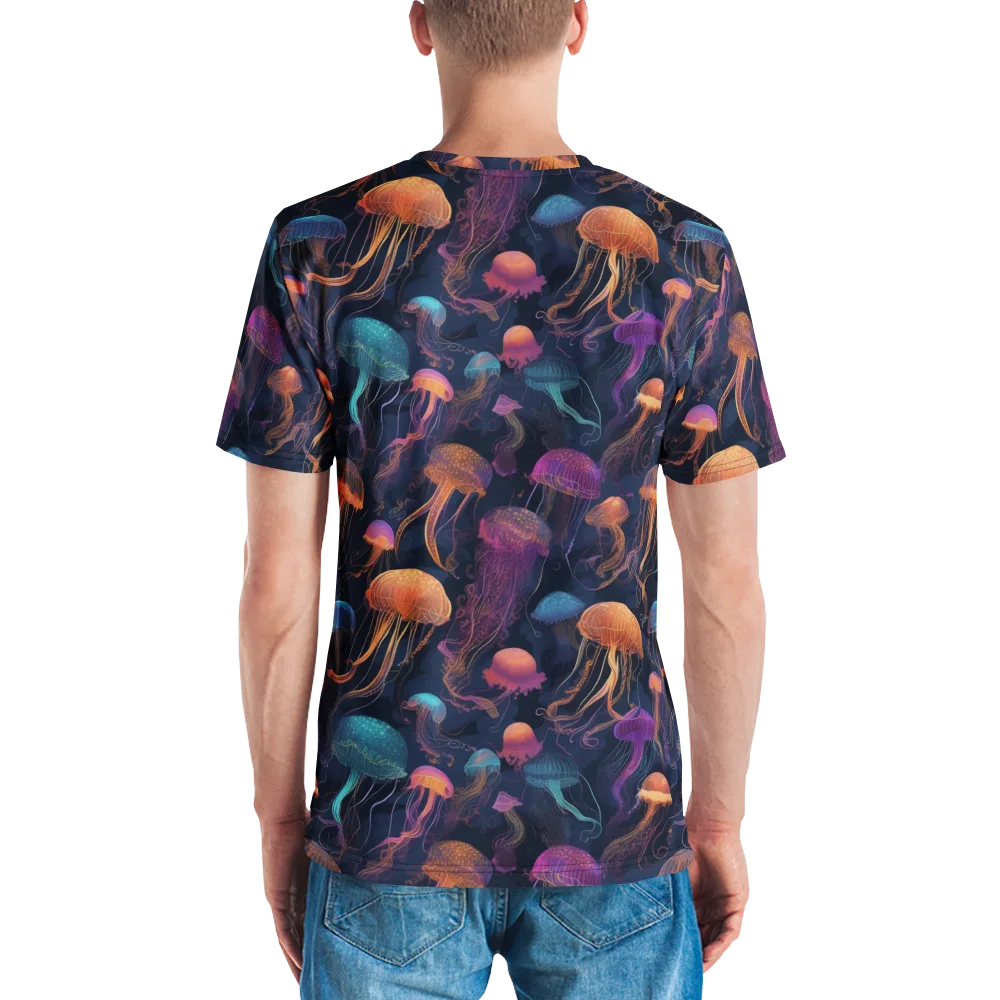 Neon Jelly Garden on Men's Crew Neck T-Shirt — Back
