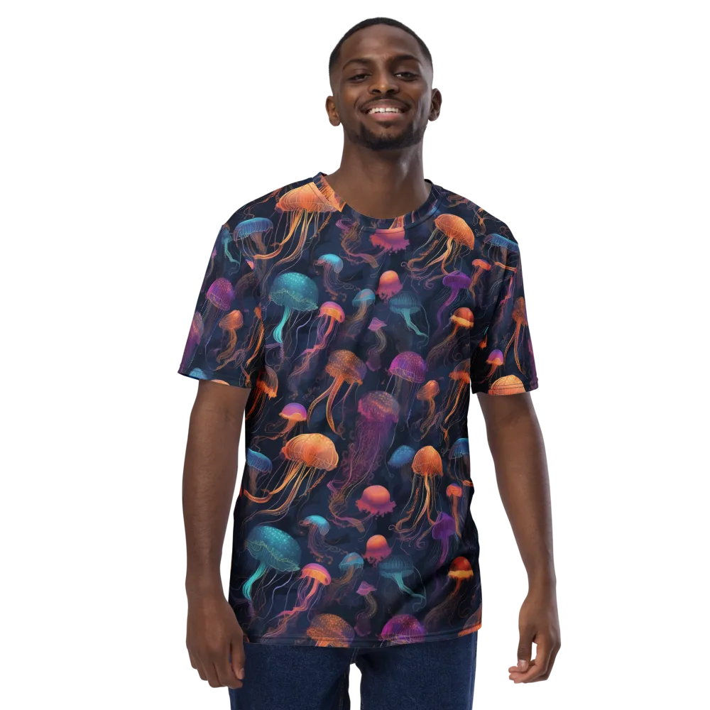 Neon Jelly Garden on Men's Crew Neck T-Shirt — Front