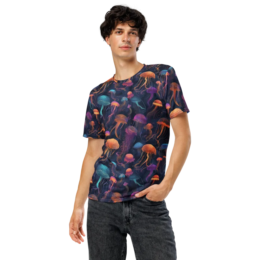 Neon Jelly Garden on Men's Crew Neck T-Shirt — Front