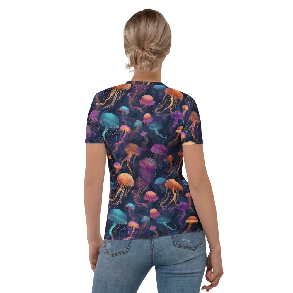 Neon Jelly Garden on Women's Crew Neck T-Shirt — Back