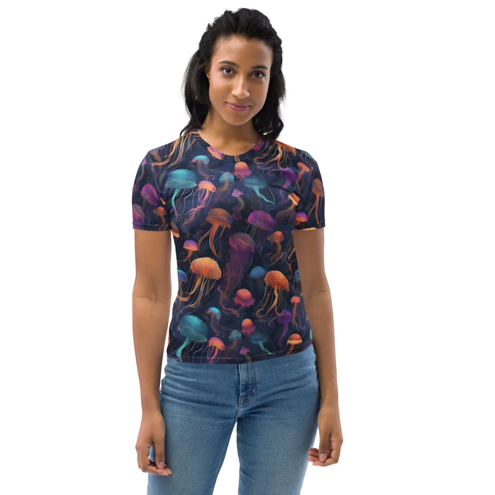 Neon Jelly Garden on Women's Crew Neck T-Shirt — Front