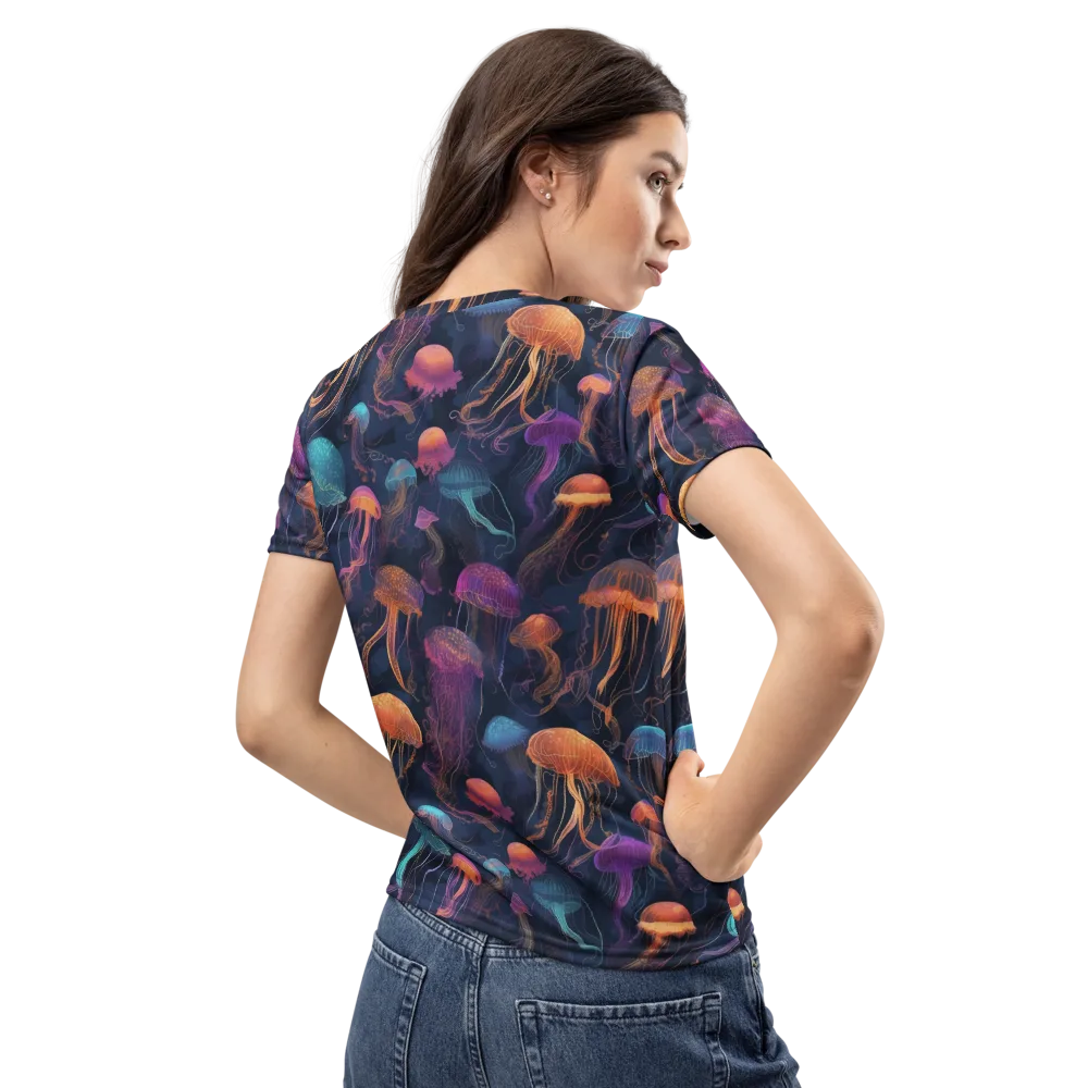 Neon Jelly Garden on Women's Crew Neck T-Shirt — Back