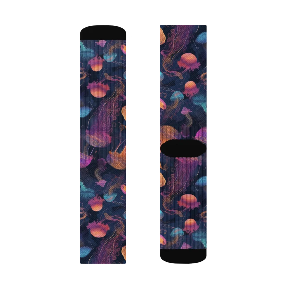 Neon Jelly Garden on Socks — Left Sock