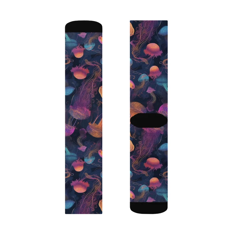 Neon Jelly Garden on Socks — Right Sock