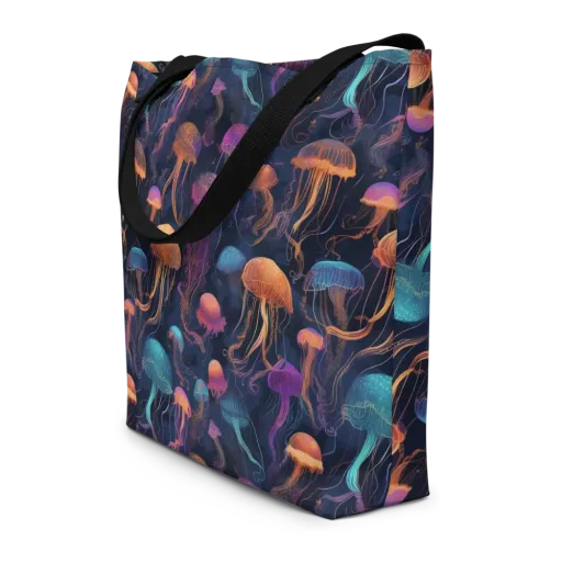 Neon Jelly Garden on a Large Tote Bag W/ Pocket