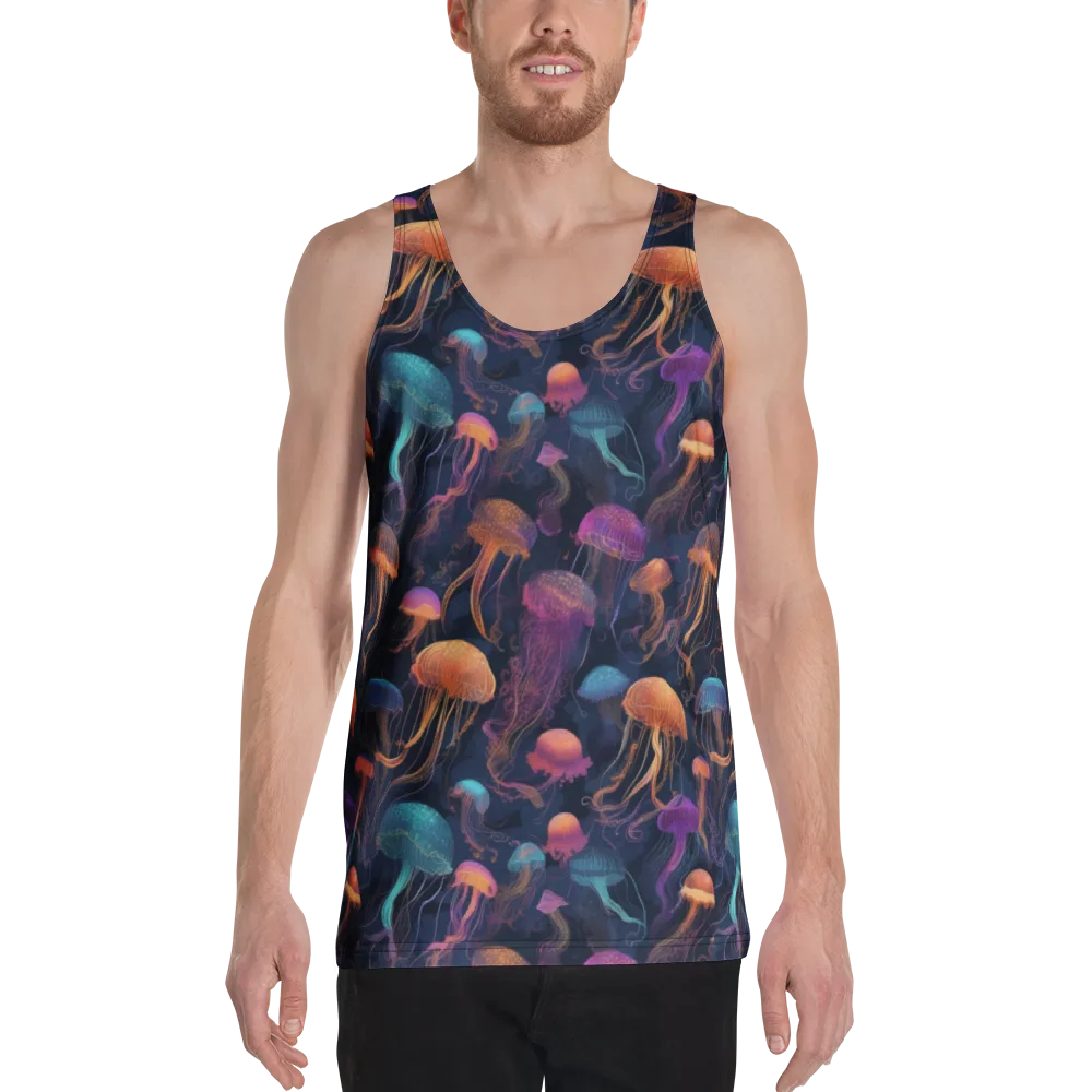 Neon Jelly Garden on Men's Tank Top — Front