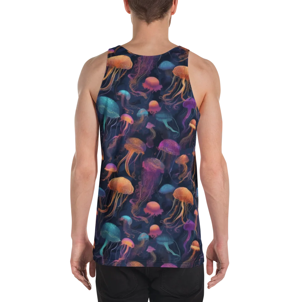 Neon Jelly Garden on Men's Tank Top — Back