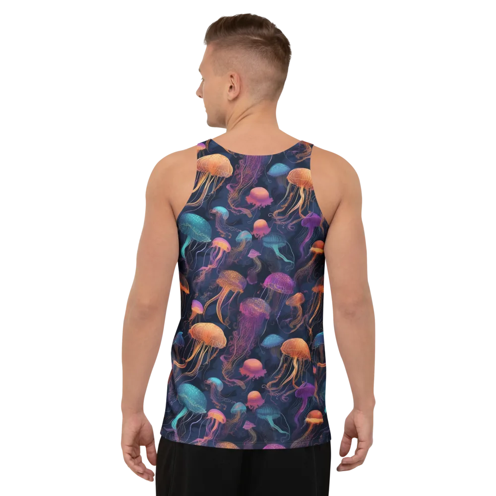Neon Jelly Garden on Men's Tank Top — Back