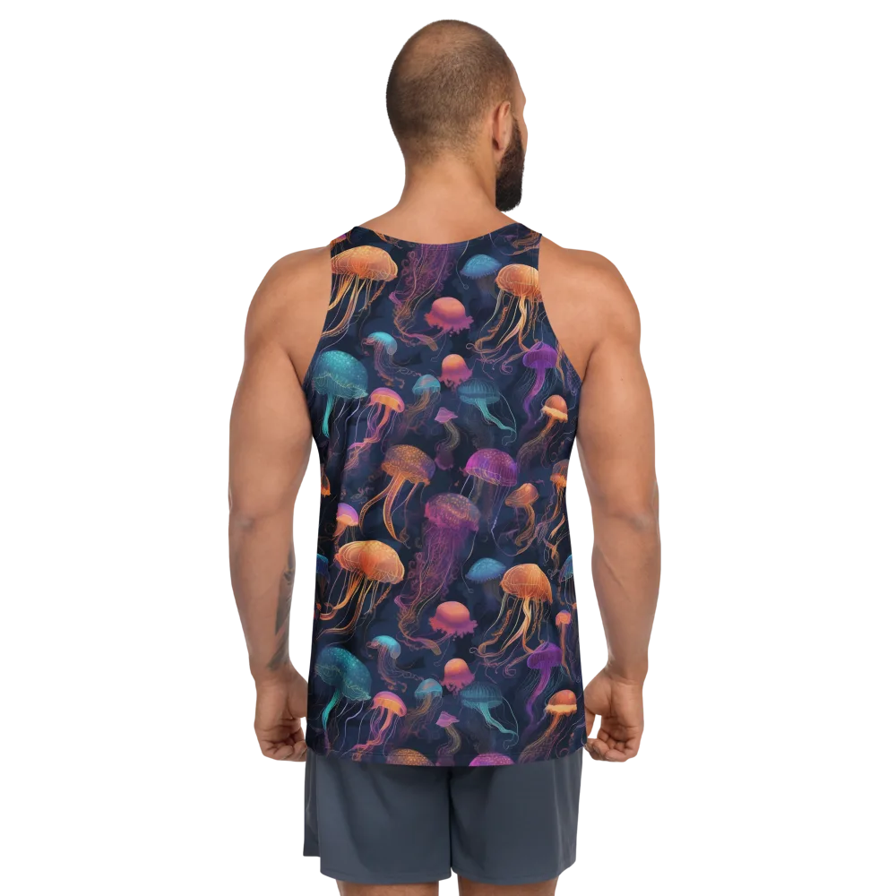 Neon Jelly Garden on Men's Tank Top — Back