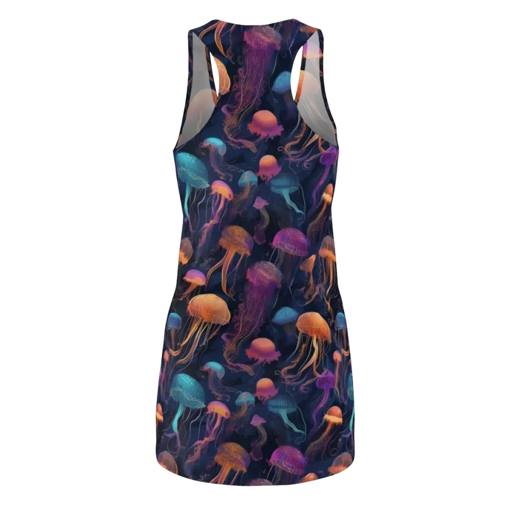 Neon Jelly Garden on Racerback Dress — Back