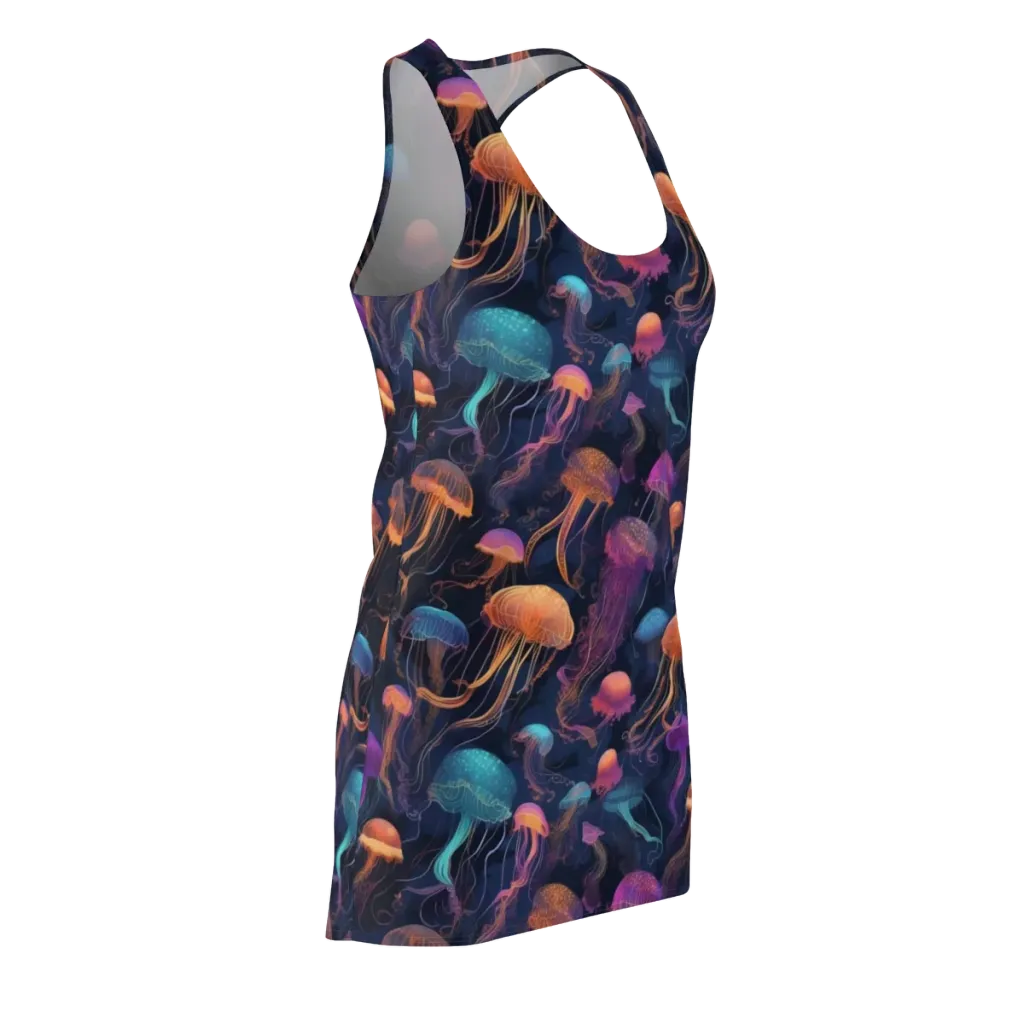 Neon Jelly Garden on Racerback Dress — Front Side