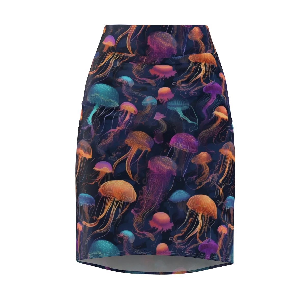 Neon Jelly Garden on Pencil Skirt — Front