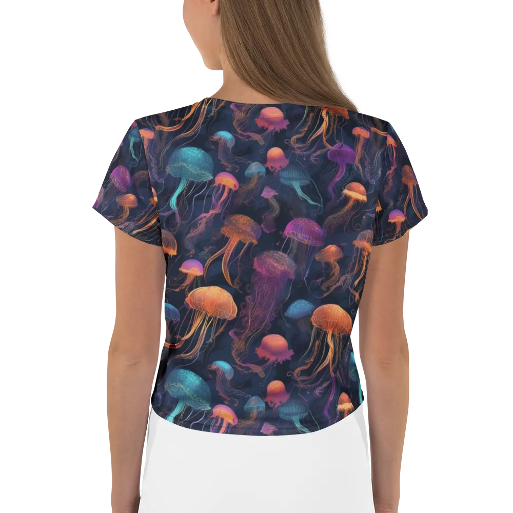 Neon Jelly Garden on Crop Tee — Back