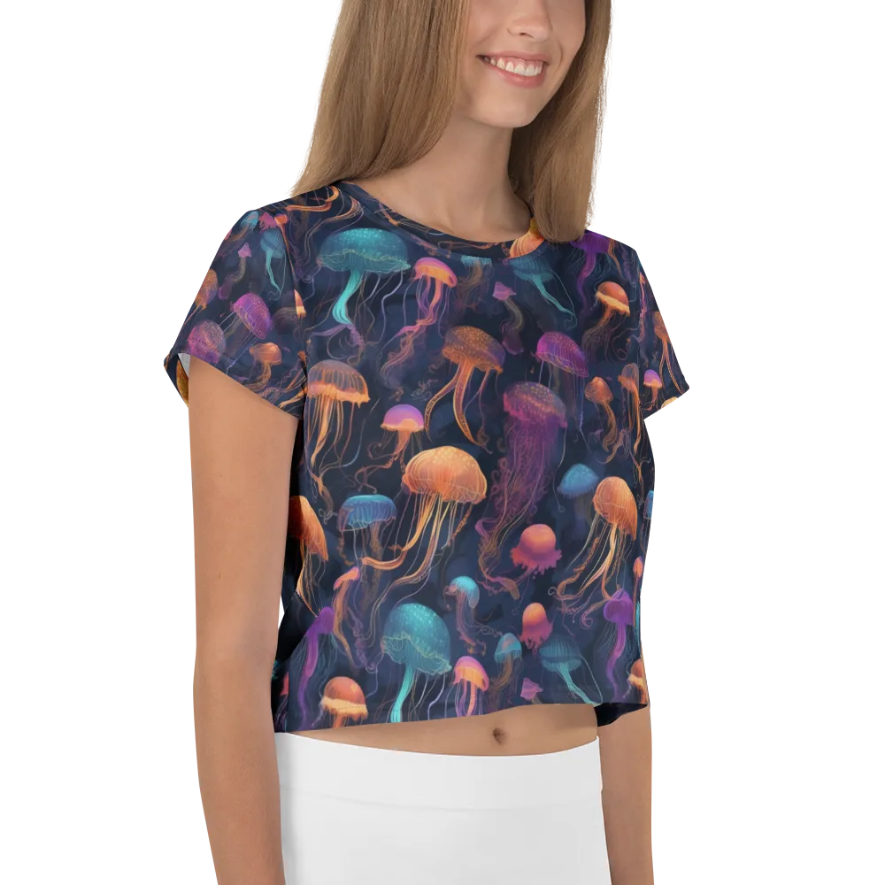 Neon Jelly Garden on Crop Tee — Right