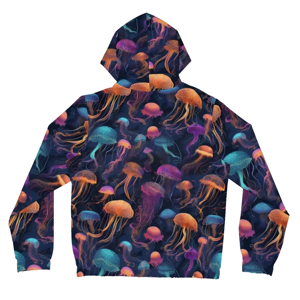 Neon Jelly Garden on Women's Full-Zip Hoodie — Back