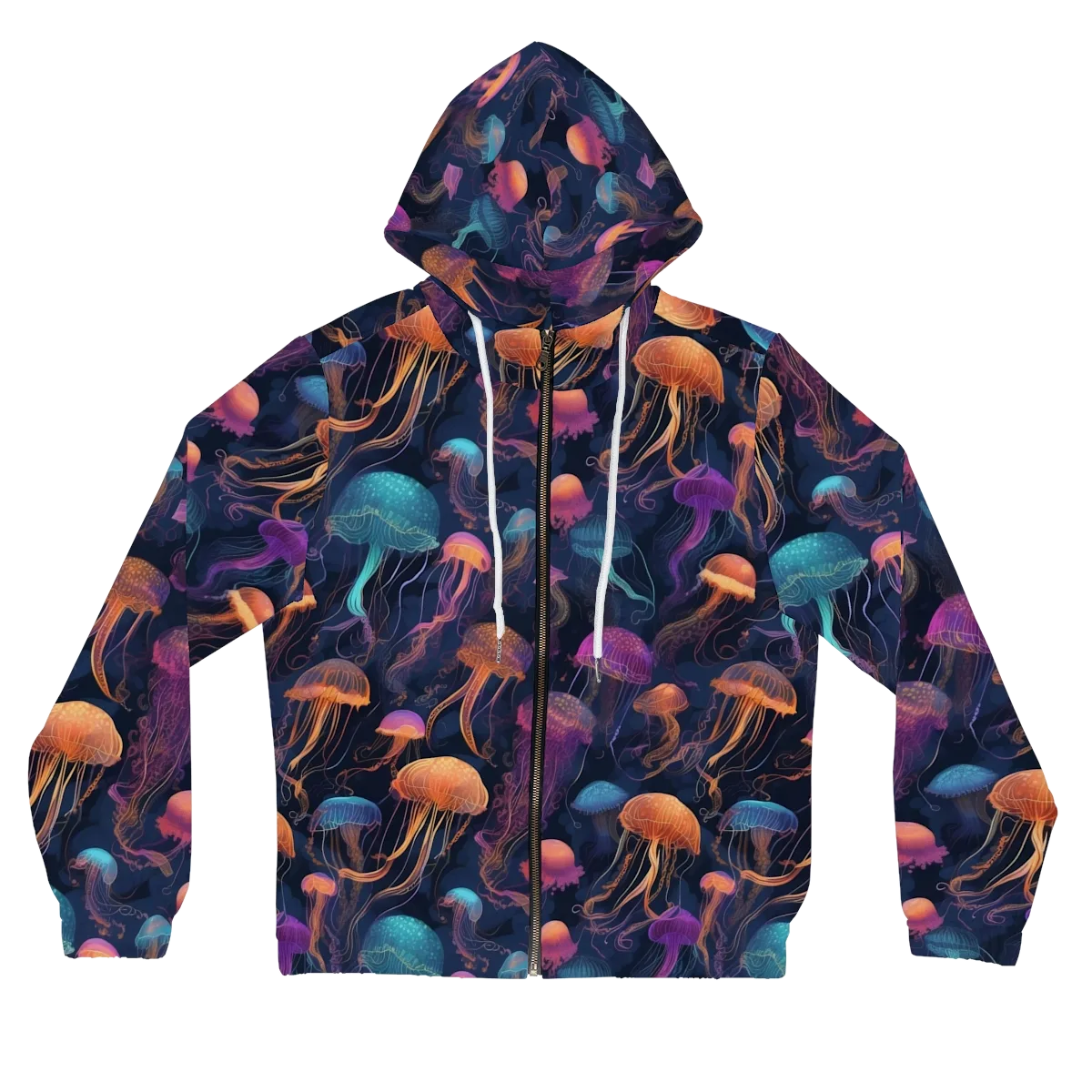 Neon Jelly Garden on Women's Full-Zip Hoodie — Front
