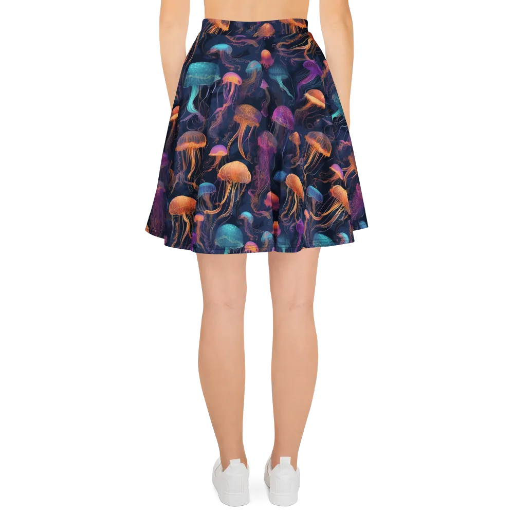 Neon Jelly Garden on Skater Skirt — Back