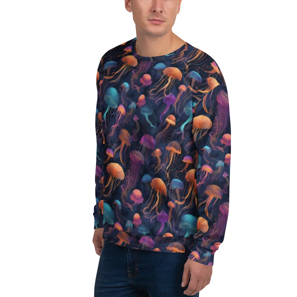 Neon Jelly Garden on Sweatshirt — Left Front