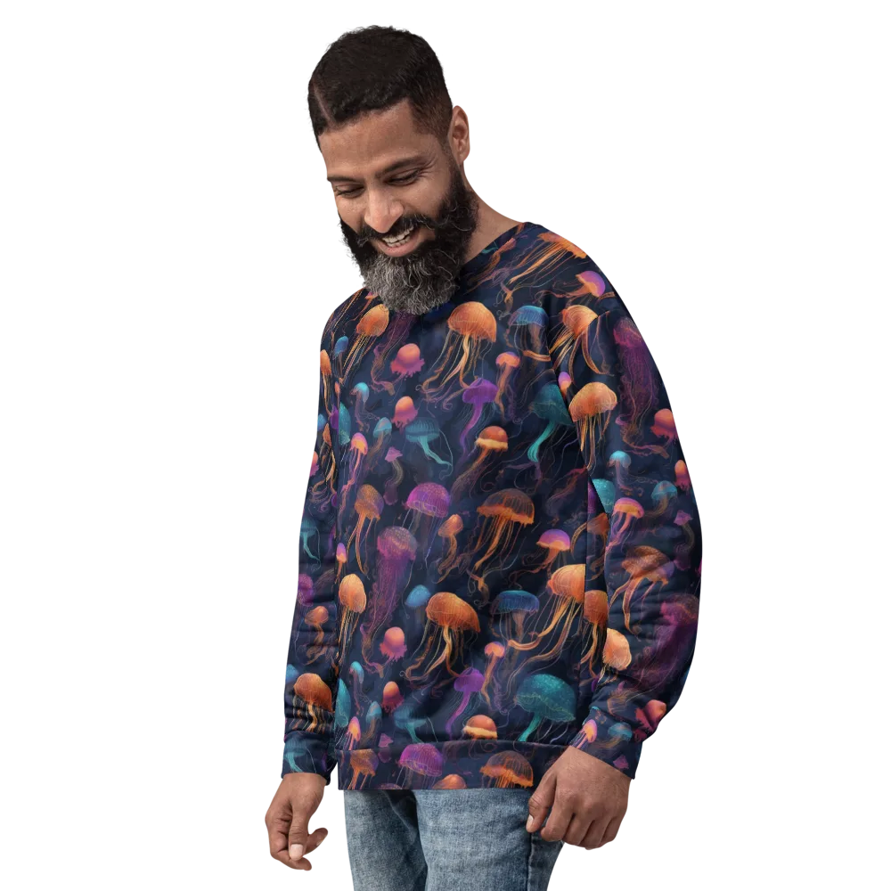 Neon Jelly Garden on Sweatshirt — Left Front