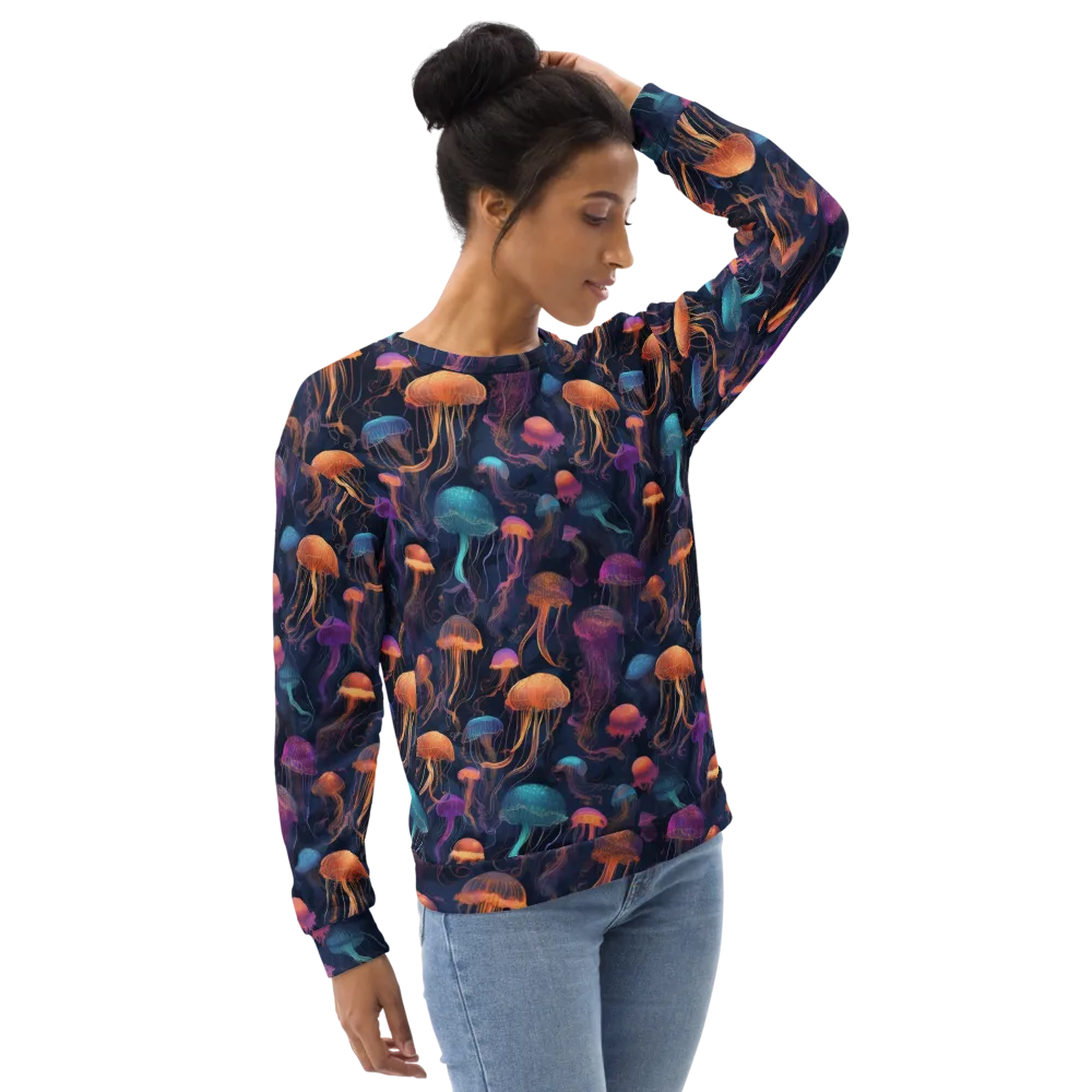 Neon Jelly Garden on Sweatshirt — Right Front