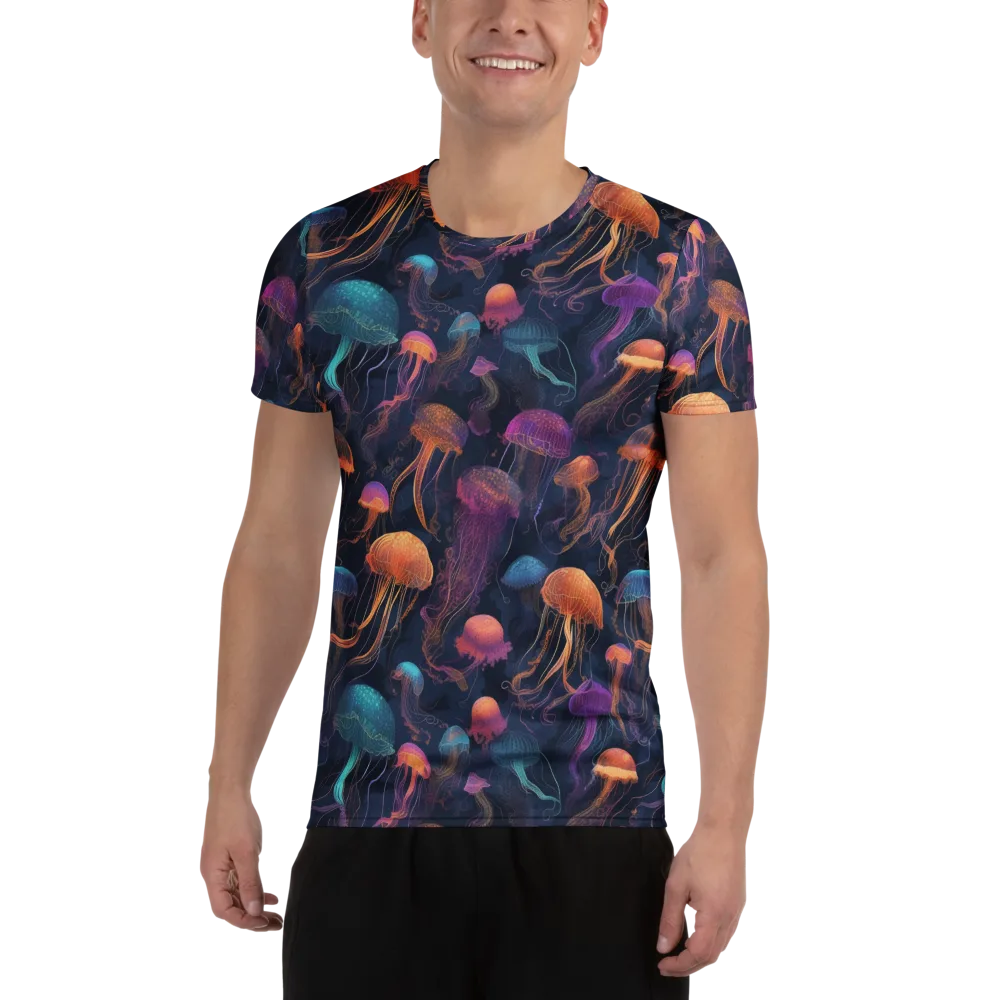 Neon Jelly Garden on Men's Athletic T-Shirt — Front