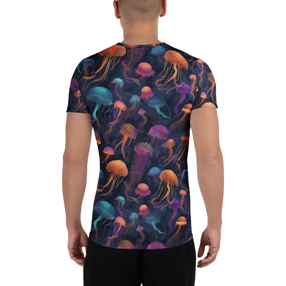 Neon Jelly Garden on Men's Athletic T-Shirt — Back